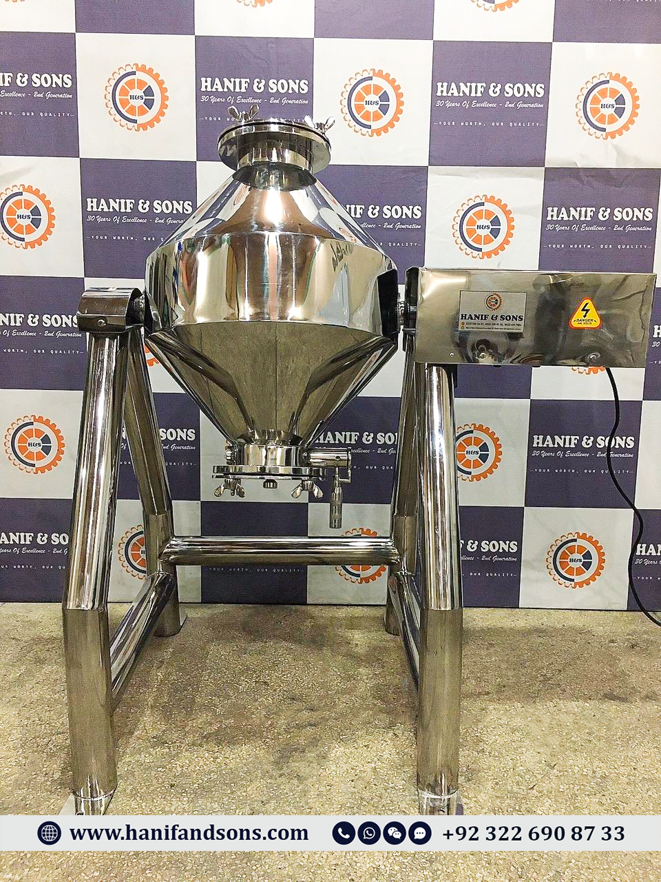 25KG Double Cone Mixer by Hanif and Sons