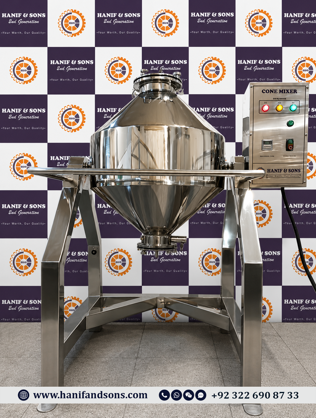 100KG Double Cone Mixer by Hanif and Sons