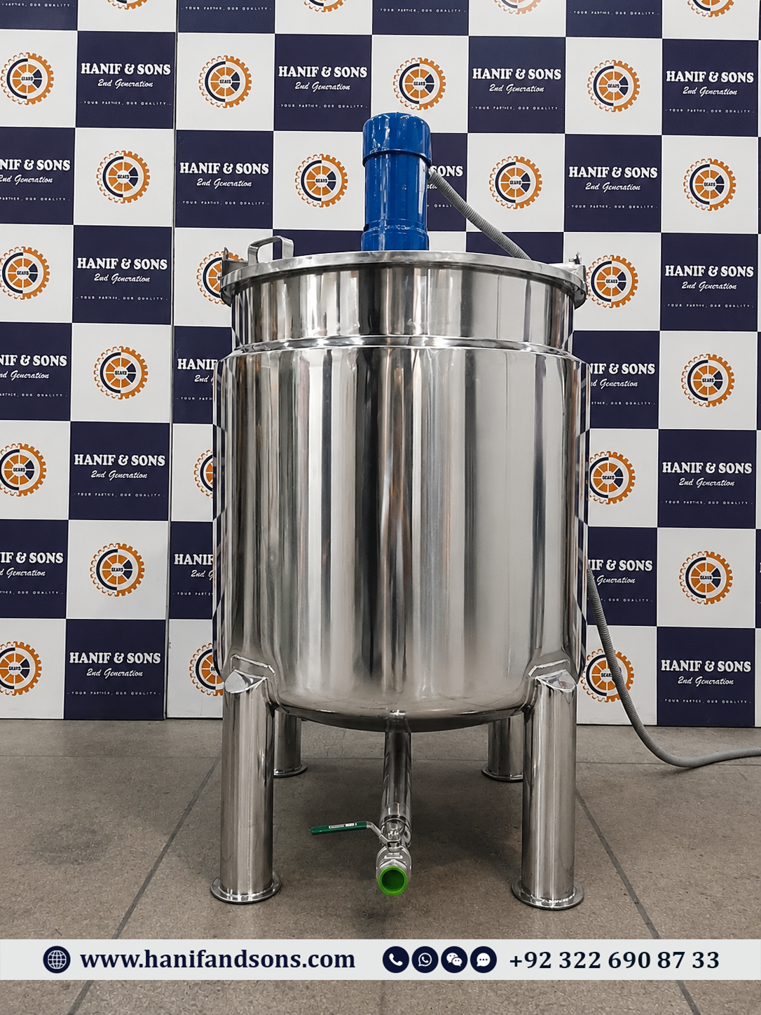 Steam Jacket Tank With Overhead Agitator Mixer by Hanif and Sons