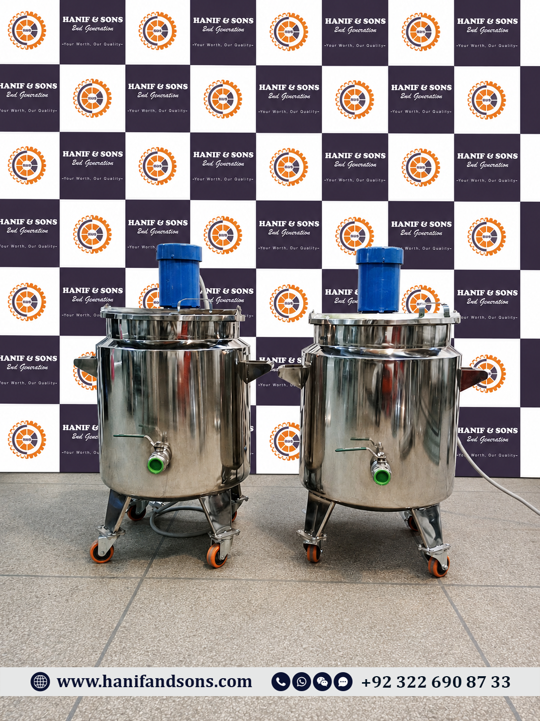 Double Jacket Cooking Tank With Overhead High Shear Disperser Mixer by Hanif and Sons