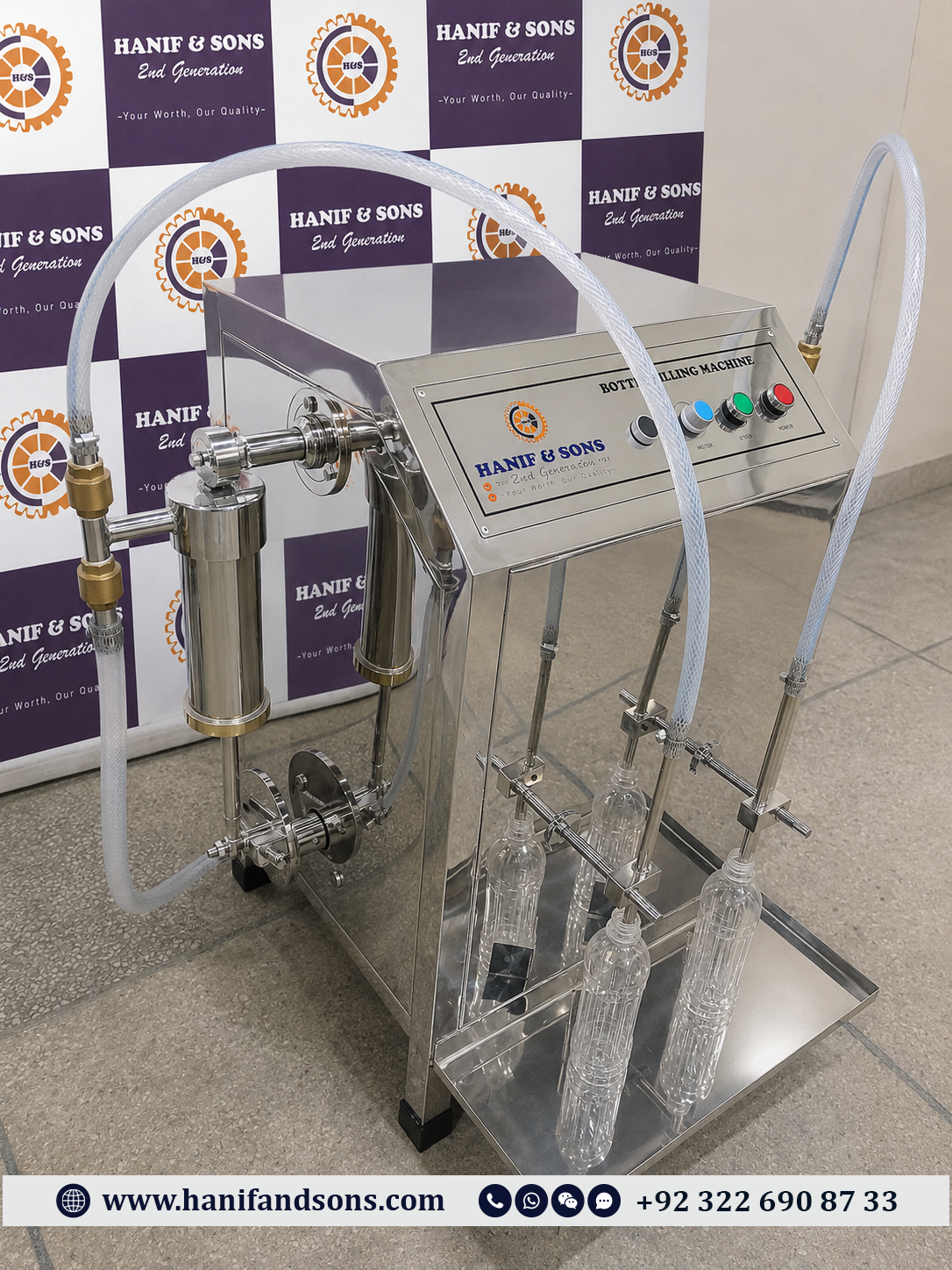 Double Nozzle Liquid Filling Machine by Hanif and Sons