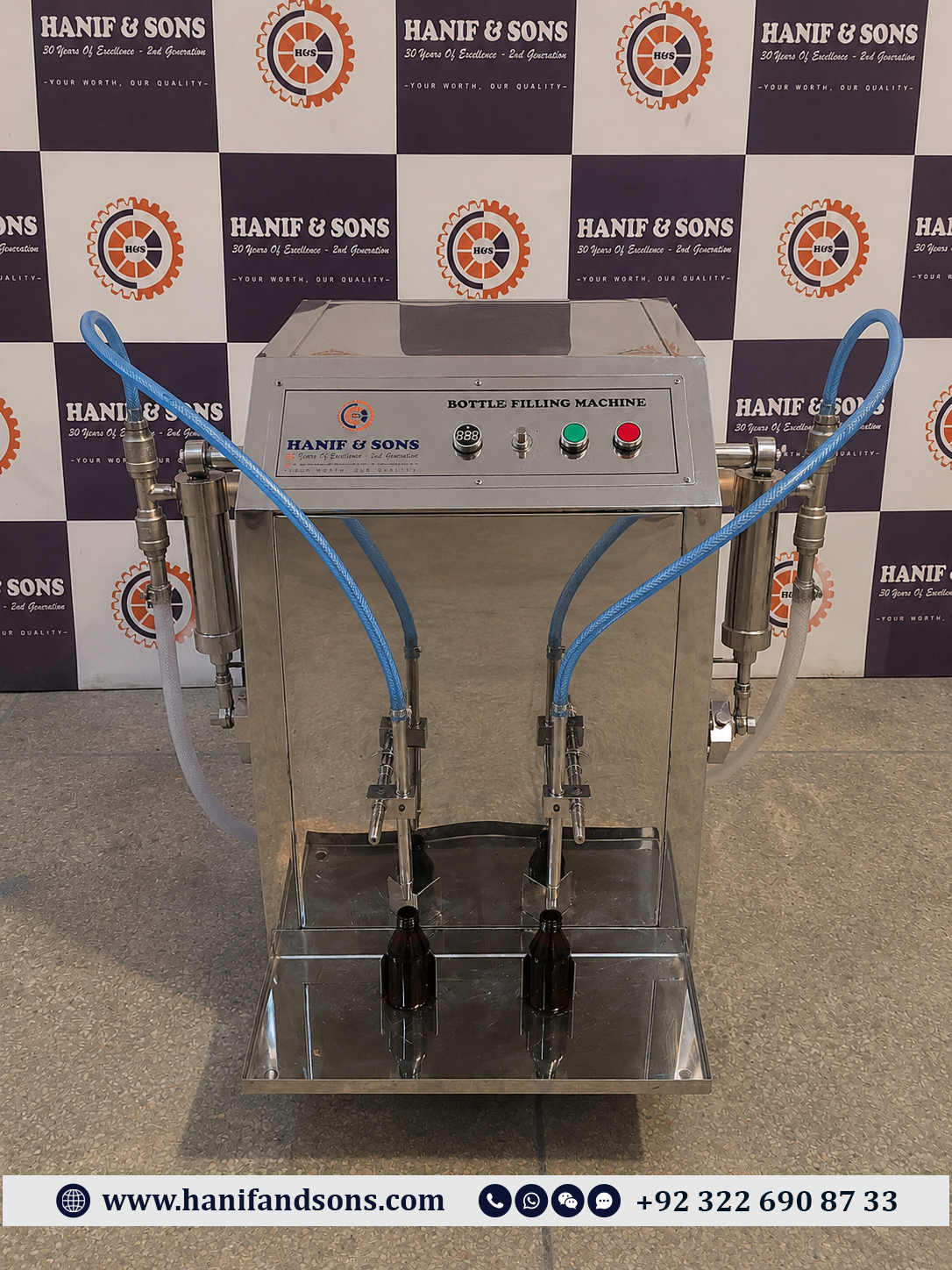 Double Nozzle Liquid Filling Machine by Hanif and Sons