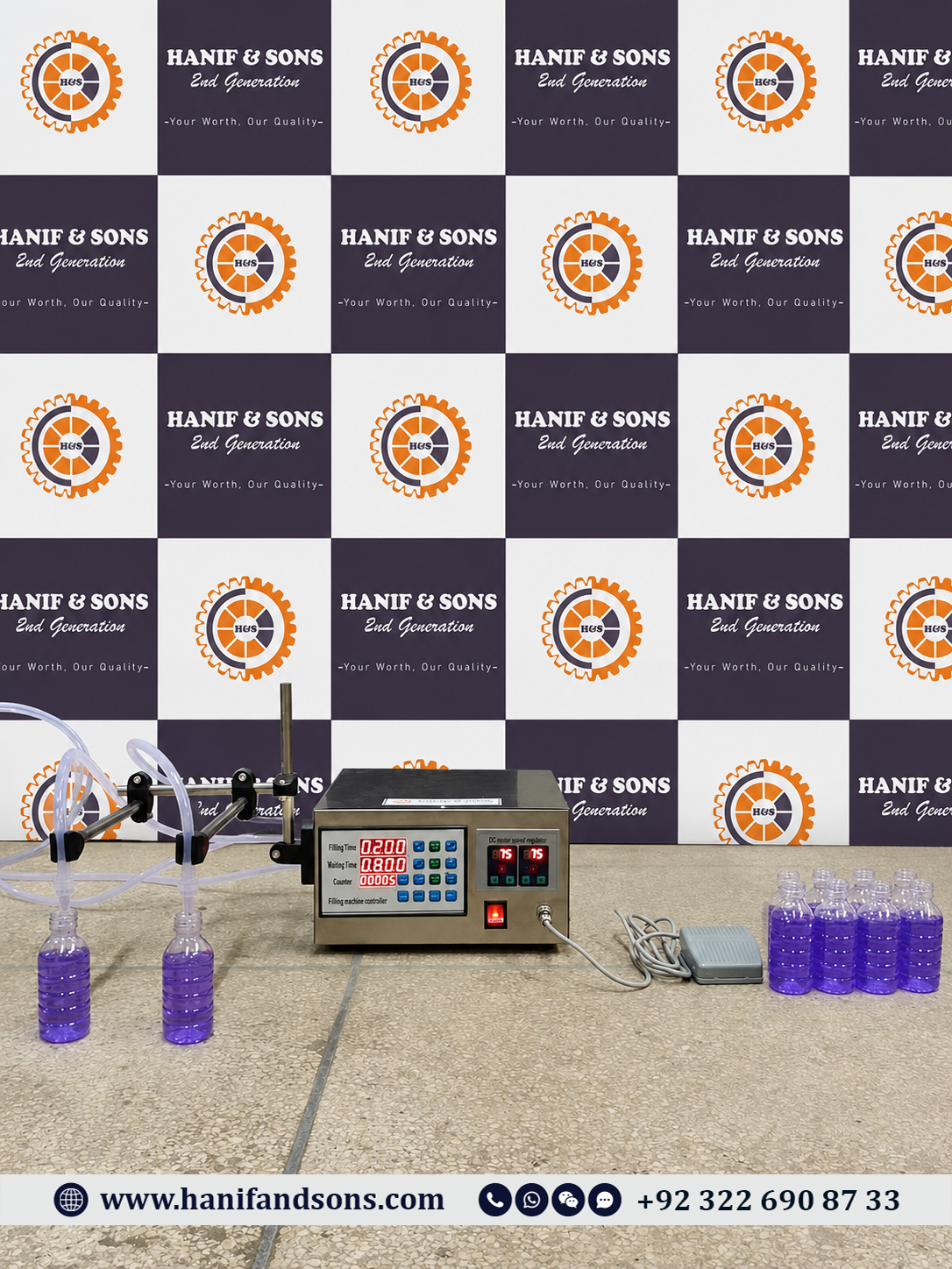 2 Nozzles Liquid Filling Machine by Hanif and Sons