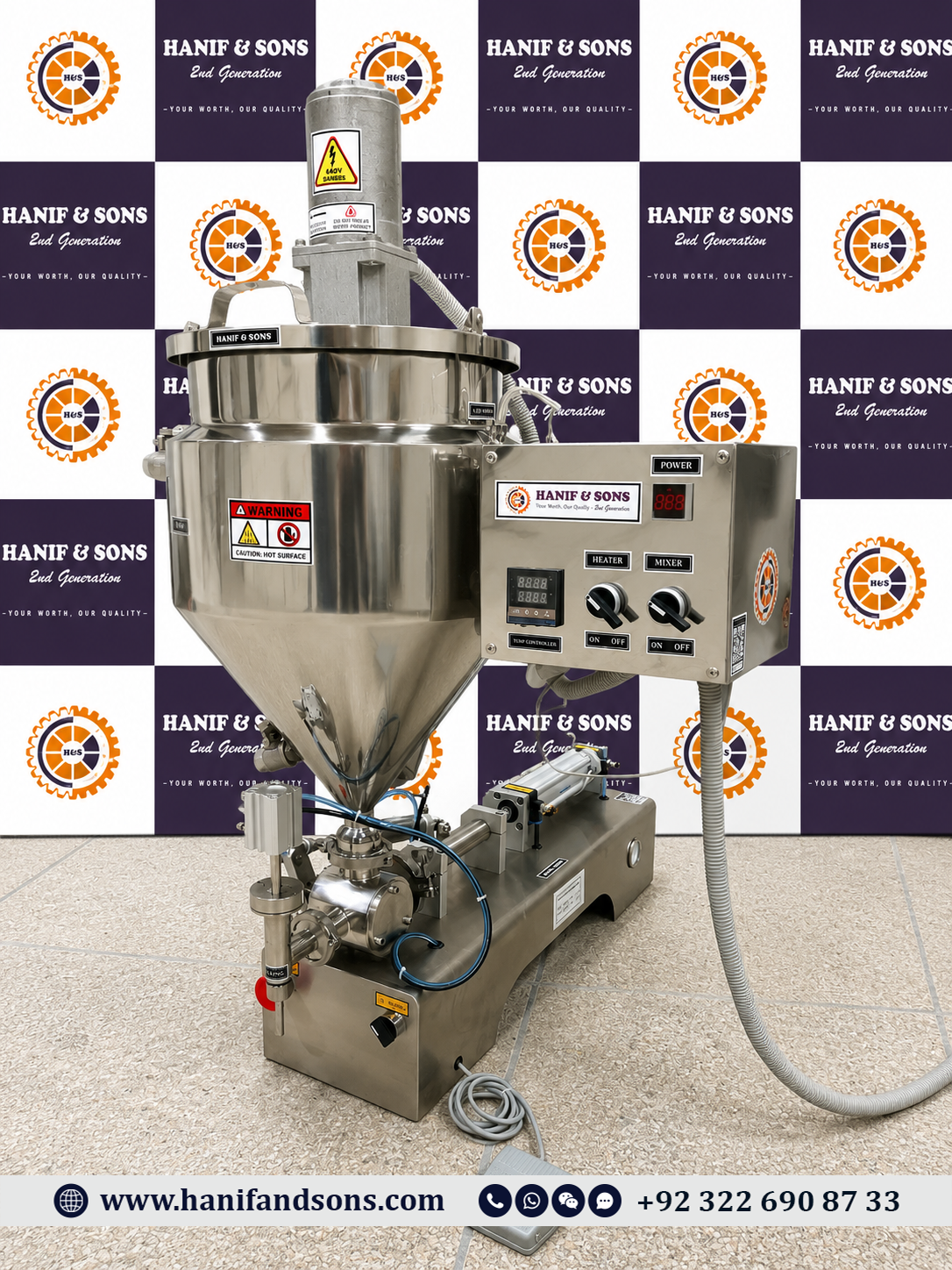 Pneumatic Hot Filling Machine by Hanif and Sons